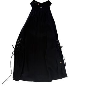 Scotch and Soda Womens Top Black Halter Lace Up Sides Satin Size 34 US XS Luxury